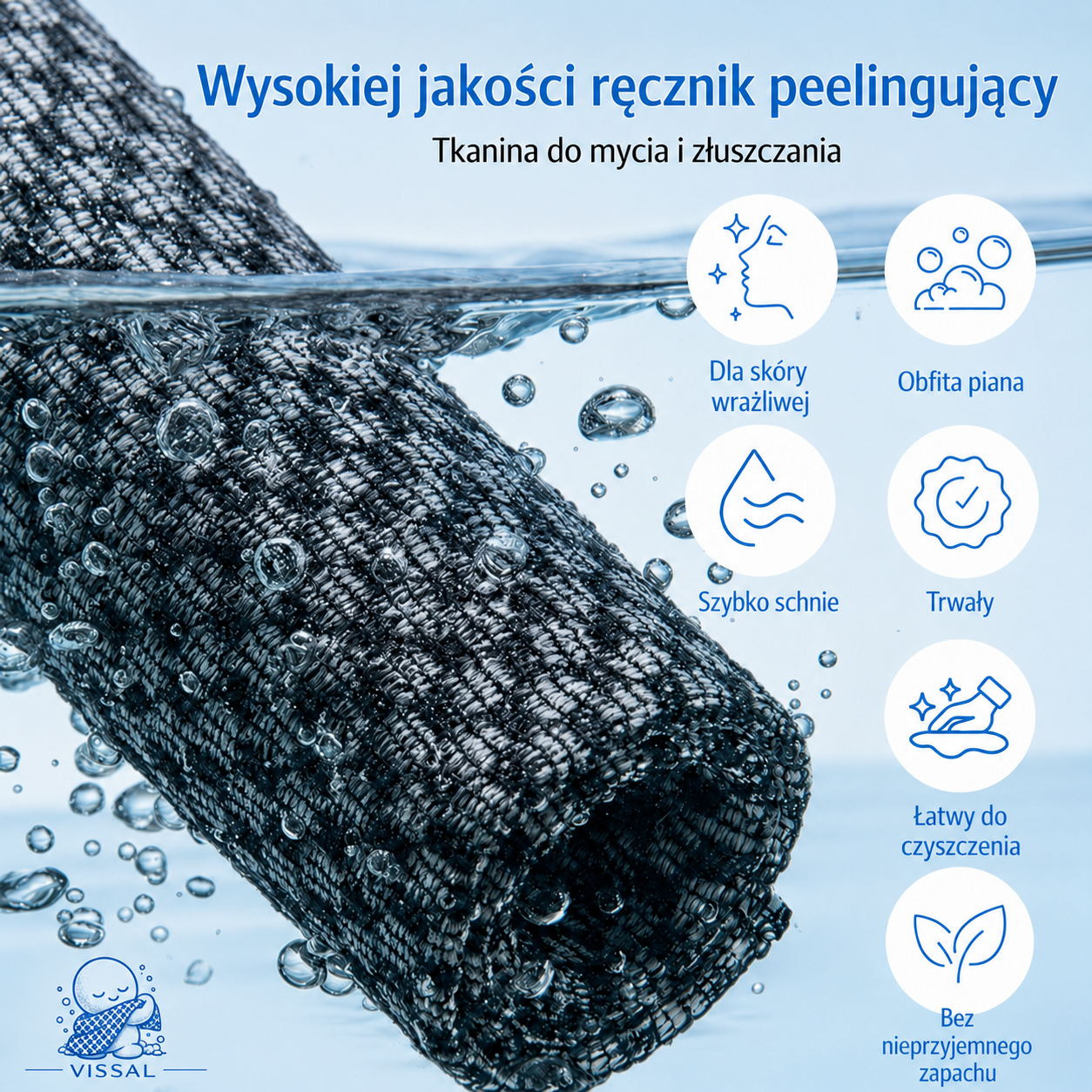 Masz dość częstej wymiany gąbek? Vissal spokojnie posłuży przez wiele kąpieli